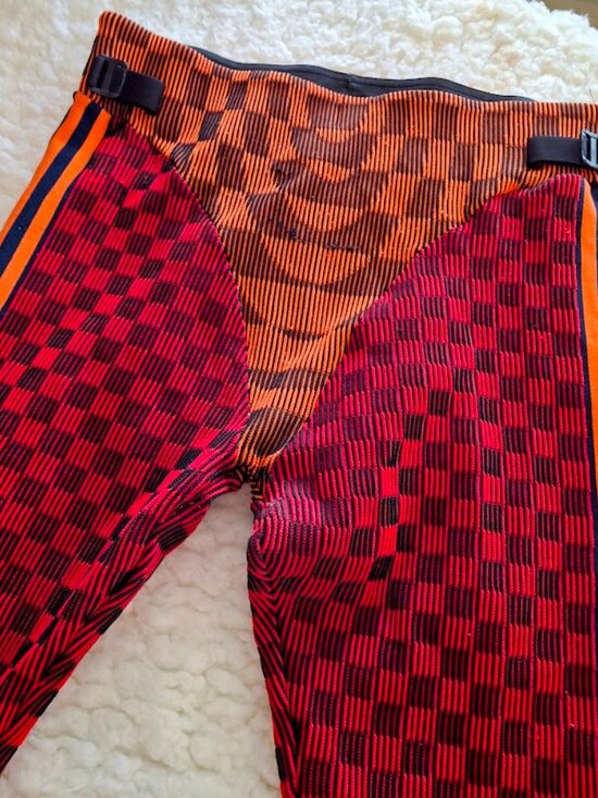 Paolina Russo x ADIDASRare Designer Leggings Orange Red Buckle Detail - Picture 2 of 7